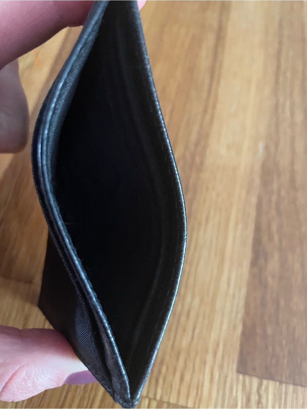 Prada Black Leather Slim Card Case  wallet - Picture 6 of 7